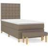 Image de vidaXL Lit boxspring avec matelas Taupe 90x200 cm Tissu