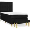 Image de vidaXL Lit boxspring avec matelas noir 100x200 cm tissu
