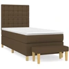 Image de vidaXL Lit boxspring avec matelas brun foncé 100x200 cm Tissu