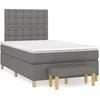 Image de vidaXL Lit boxspring avec matelas gris foncé 120x200 cm Tissu