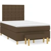 Image de vidaXL Lit boxspring avec matelas brun foncé 120x200 cm Tissu