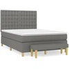 Image de vidaXL Lit boxspring avec matelas gris foncé 140x190 cm Tissu