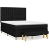 Image de vidaXL Lit boxspring avec matelas noir 140x190 cm Tissu