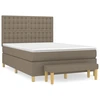 Image de vidaXL Lit boxspring avec matelas Taupe 140x190 cm Tissu