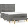 Image de vidaXL Lit boxspring avec matelas gris foncé 140x200 cm Tissu