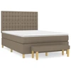 Image de vidaXL Lit boxspring avec matelas Taupe 140x200 cm Tissu