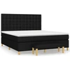 Image de vidaXL Lit boxspring avec matelas noir 160x200 cm Tissu
