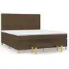 Image de vidaXL Lit boxspring avec matelas brun foncé 160x200 cm Tissu
