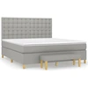 Image de vidaXL Lit boxspring avec matelas gris clair 180x200 cm Tissu