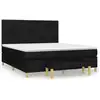 Image de vidaXL Lit boxspring avec matelas noir 180x200 cm Tissu