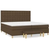 Image de vidaXL Lit boxspring avec matelas brun foncé 200x200 cm Tissu