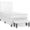 Image de vidaXL Lit boxspring avec matelas blanc 80x200 cm similicuir