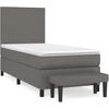 Image de vidaXL Lit boxspring avec matelas Gris 90x200 cm similicuir