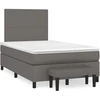 Image de vidaXL Lit Boxspring avec matelas Gris 120x200 cm Similicuir