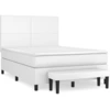 Image de vidaXL Lit boxspring avec matelas blanc 140x200 cm similicuir