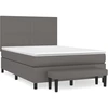 Image de vidaXL Lit Boxspring avec matelas Gris 140x200 cm Similicuir