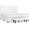 Image de vidaXL Lit boxspring avec matelas blanc 180x200 cm similicuir