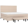 Image de vidaXL Lit boxspring matelas cappuccino brun 180x200 cm similicuir