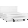 Image de vidaXL Lit boxspring avec matelas blanc 200x200 cm similicuir