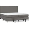 Image de vidaXL Lit boxspring avec matelas Gris 200x200 cm simili-cuir
