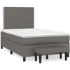 Image de vidaXL Lit Boxspring avec matelas Gris 120x200 cm Similicuir