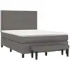 Image de vidaXL Lit Boxspring avec matelas Gris 140x200 cm Similicuir