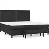 Image de vidaXL Lit boxspring avec matelas noir 200x200 cm similicuir