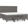 Image de vidaXL Lit boxspring avec matelas Gris 200x200 cm simili-cuir
