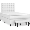 Image de vidaXL Lit boxspring avec matelas blanc 120x200 cm similicuir