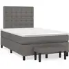 Image de vidaXL Lit Boxspring avec matelas Gris 120x200 cm Similicuir