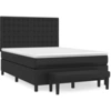 Image de vidaXL Lit boxspring avec matelas noir 140x190 cm similicuir