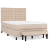 Image de vidaXL Lit Boxspring Matelas Marron Cappuccino 140x190cm Similicuir