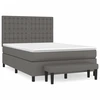 Image de vidaXL Lit Boxspring avec matelas Gris 140x200 cm Similicuir