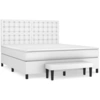 Image de vidaXL Lit boxspring avec matelas blanc 160x200 cm similicuir