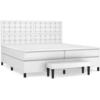 Image de vidaXL Lit boxspring avec matelas blanc 200x200 cm similicuir