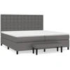 Image de vidaXL Lit boxspring avec matelas Gris 200x200 cm simili-cuir
