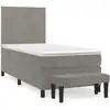 Image de vidaXL Lit boxspring avec matelas gris clair 80x200 cm velours