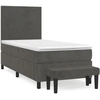 Image de vidaXL Lit boxspring avec matelas gris foncé 80x200 cm velours