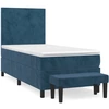 Image de vidaXL Lit boxspring avec matelas bleu foncé 90x190 cm velours