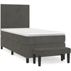 Image de vidaXL Lit boxspring avec matelas gris foncé 90x200 cm velours