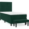 Image de vidaXL Lit boxspring avec matelas vert foncé 90x200 cm velours