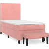 Image de vidaXL Lit boxspring avec matelas rose 100x200 cm velours