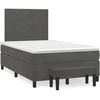Image de vidaXL Lit boxspring avec matelas gris foncé 120x200 cm velours