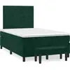 Image de vidaXL Lit boxspring avec matelas vert foncé 120x200 cm velours