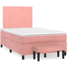 Image de vidaXL Lit boxspring avec matelas rose 120x200 cm velours