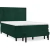 Image de vidaXL Lit boxspring avec matelas vert foncé 140x190 cm velours