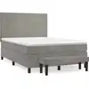Image de vidaXL Lit boxspring avec matelas gris clair 140x200 cm velours
