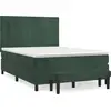 Image de vidaXL Lit boxspring avec matelas vert foncé 140x200 cm velours