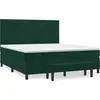 Image de vidaXL Lit boxspring avec matelas vert foncé 160x200 cm velours