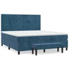 Image de vidaXL Lit boxspring avec matelas bleu foncé 160x200 cm velours